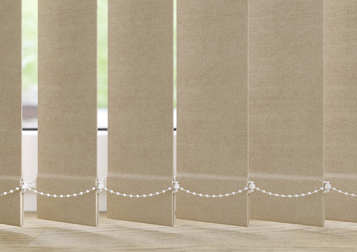 Flori Faux Suede (Blackout), Vanilla Latte - Vertical Blind - Image 4